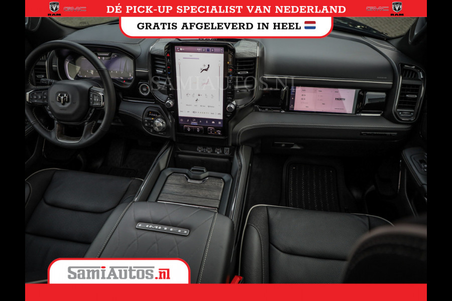 Dodge Ram 1500 LIMITED NIGHT HIGH OUTPUT | DE MEEST LUXUEUZE PICK UP | H.O 540PK 706 Nm 2025 | XB9 | MASSAGE | BOM VOL | CREW CAB | DUBBELE CABINE | GRIJSKENTEKEN | 5 PERSOONS | VOORRAAD NR 2337 - 7694
