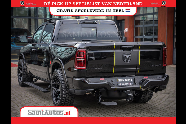 Dodge Ram 1500 LIMITED NIGHT HIGH OUTPUT | DE MEEST LUXUEUZE PICK UP | H.O 540PK 706 Nm 2025 | XB9 | MASSAGE | BOM VOL | CREW CAB | DUBBELE CABINE | GRIJSKENTEKEN | 5 PERSOONS | VOORRAAD NR 2337 - 7694
