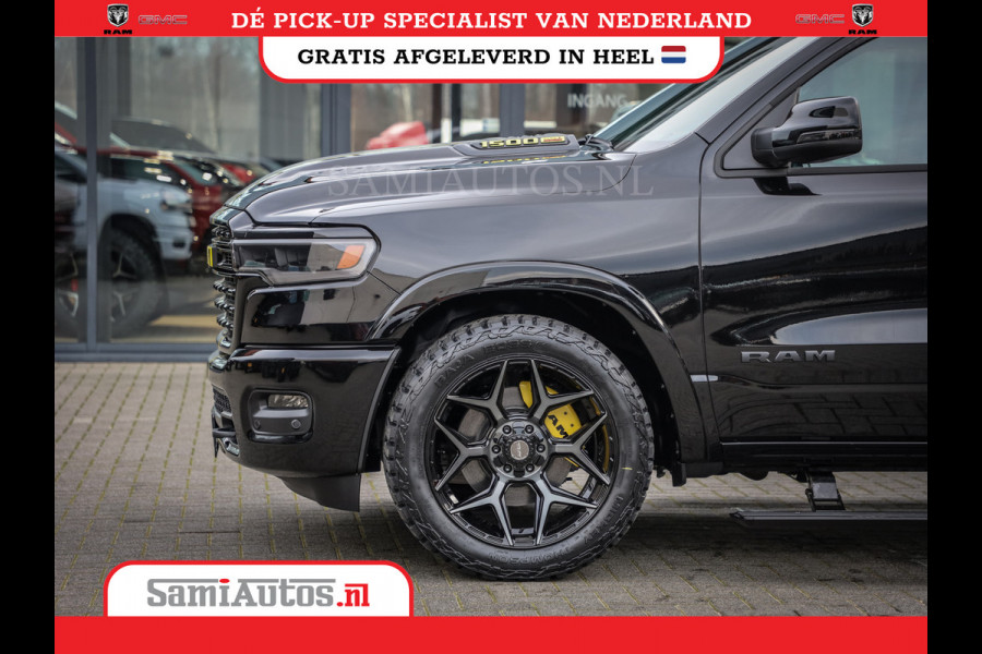 Dodge Ram 1500 LIMITED NIGHT HIGH OUTPUT | DE MEEST LUXUEUZE PICK UP | H.O 540PK 706 Nm 2025 | XB9 | MASSAGE | BOM VOL | CREW CAB | DUBBELE CABINE | GRIJSKENTEKEN | 5 PERSOONS | VOORRAAD NR 2337 - 7694