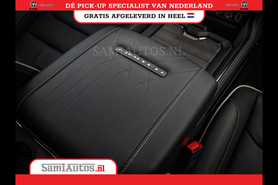 Dodge Ram 1500 LIMITED NIGHT HIGH OUTPUT | DE MEEST LUXUEUZE PICK UP | H.O 540PK 706 Nm 2025 | XB9 | MASSAGE | BOM VOL | CREW CAB | DUBBELE CABINE | GRIJSKENTEKEN | 5 PERSOONS | VOORRAAD NR 2337 - 7694