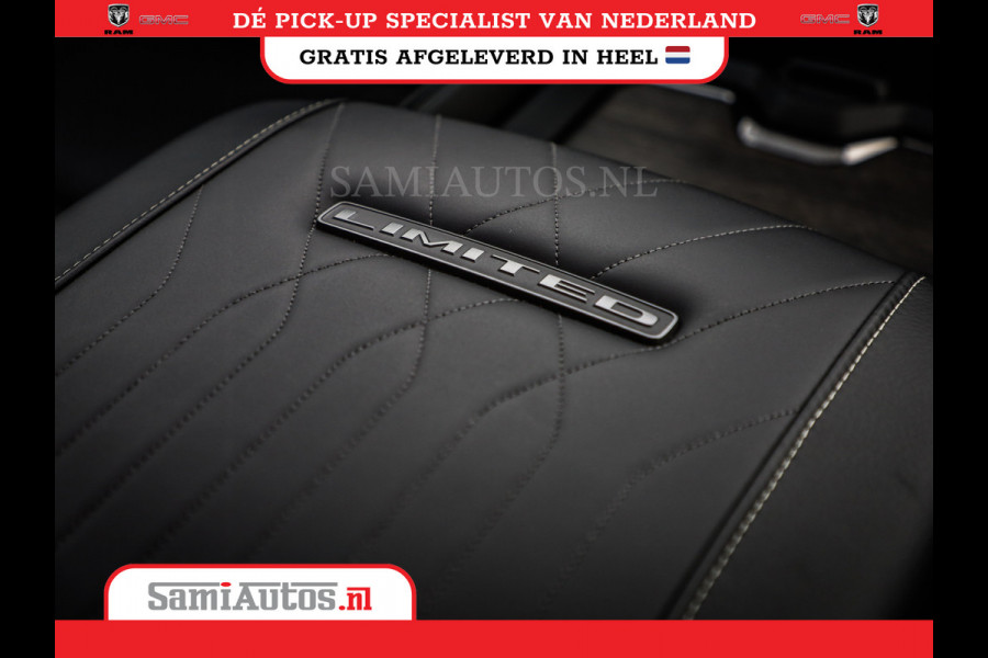 Dodge Ram 1500 LIMITED NIGHT HIGH OUTPUT | DE MEEST LUXUEUZE PICK UP | H.O 540PK 706 Nm 2025 | XB9 | MASSAGE | BOM VOL | CREW CAB | DUBBELE CABINE | GRIJSKENTEKEN | 5 PERSOONS | VOORRAAD NR 2337 - 7694
