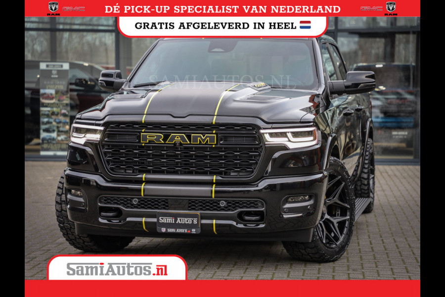 Dodge Ram 1500 LIMITED NIGHT HIGH OUTPUT | DE MEEST LUXUEUZE PICK UP | H.O 540PK 706 Nm 2025 | XB9 | MASSAGE | BOM VOL | CREW CAB | DUBBELE CABINE | GRIJSKENTEKEN | 5 PERSOONS | VOORRAAD NR 2337 - 7694