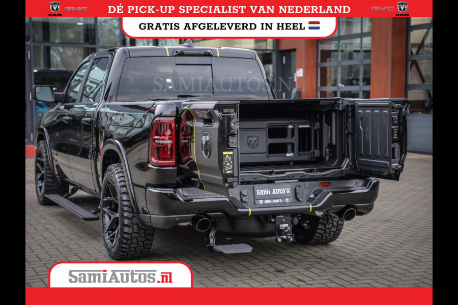 Dodge Ram 1500 LIMITED NIGHT HIGH OUTPUT | DE MEEST LUXUEUZE PICK UP | H.O 540PK 706 Nm 2025 | XB9 | MASSAGE | BOM VOL | CREW CAB | DUBBELE CABINE | GRIJSKENTEKEN | 5 PERSOONS | VOORRAAD NR 2337 - 7694