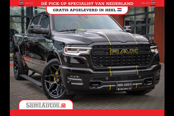 Dodge Ram 1500 LIMITED NIGHT HIGH OUTPUT | DE MEEST LUXUEUZE PICK UP | H.O 540PK 706 Nm 2025 | XB9 | MASSAGE | BOM VOL | CREW CAB | DUBBELE CABINE | GRIJSKENTEKEN | 5 PERSOONS | VOORRAAD NR 2337 - 7694