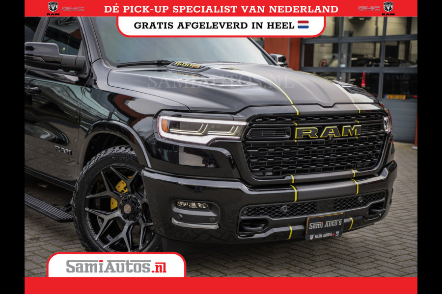 Dodge Ram 1500 LIMITED NIGHT HIGH OUTPUT | DE MEEST LUXUEUZE PICK UP | H.O 540PK 706 Nm 2025 | XB9 | MASSAGE | BOM VOL | CREW CAB | DUBBELE CABINE | GRIJSKENTEKEN | 5 PERSOONS | VOORRAAD NR 2337 - 7694