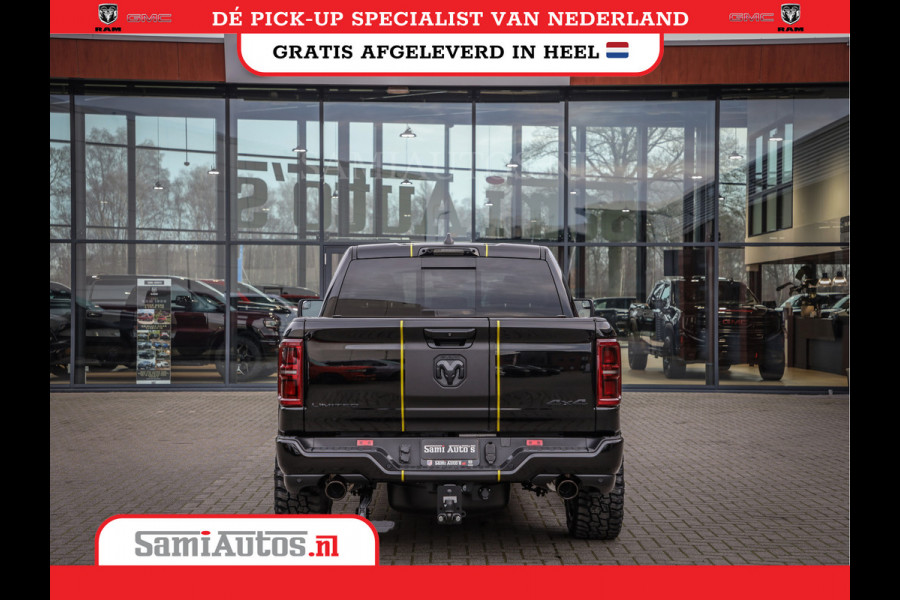 Dodge Ram 1500 LIMITED NIGHT HIGH OUTPUT | DE MEEST LUXUEUZE PICK UP | H.O 540PK 706 Nm 2025 | XB9 | MASSAGE | BOM VOL | CREW CAB | DUBBELE CABINE | GRIJSKENTEKEN | 5 PERSOONS | VOORRAAD NR 2337 - 7694