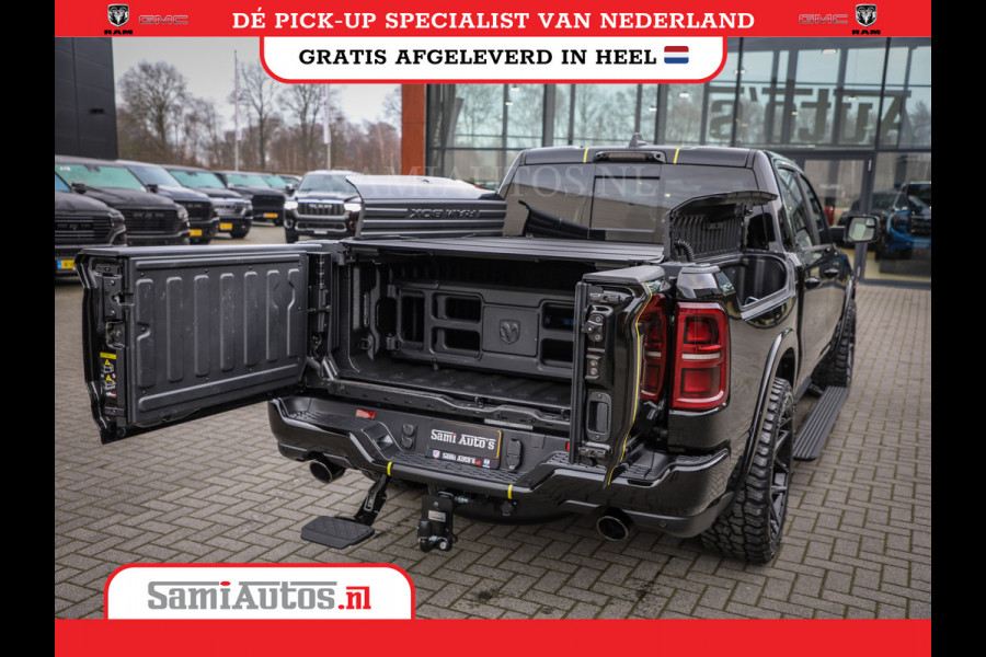 Dodge Ram 1500 LIMITED NIGHT HIGH OUTPUT | DE MEEST LUXUEUZE PICK UP | H.O 540PK 706 Nm 2025 | XB9 | MASSAGE | BOM VOL | CREW CAB | DUBBELE CABINE | GRIJSKENTEKEN | 5 PERSOONS | VOORRAAD NR 2337 - 7694