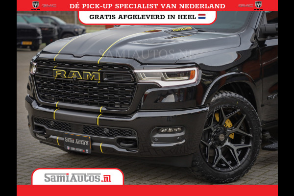 Dodge Ram 1500 LIMITED NIGHT HIGH OUTPUT | DE MEEST LUXUEUZE PICK UP | H.O 540PK 706 Nm 2025 | XB9 | MASSAGE | BOM VOL | CREW CAB | DUBBELE CABINE | GRIJSKENTEKEN | 5 PERSOONS | VOORRAAD NR 2337 - 7694