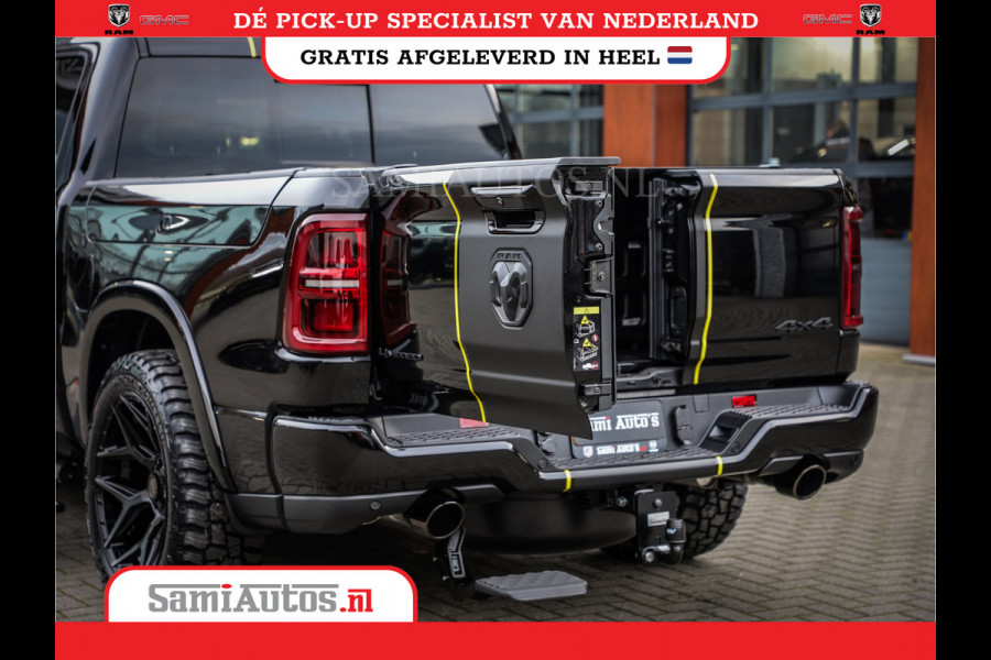 Dodge Ram 1500 LIMITED NIGHT HIGH OUTPUT | DE MEEST LUXUEUZE PICK UP | H.O 540PK 706 Nm 2025 | XB9 | MASSAGE | BOM VOL | CREW CAB | DUBBELE CABINE | GRIJSKENTEKEN | 5 PERSOONS | VOORRAAD NR 2337 - 7694