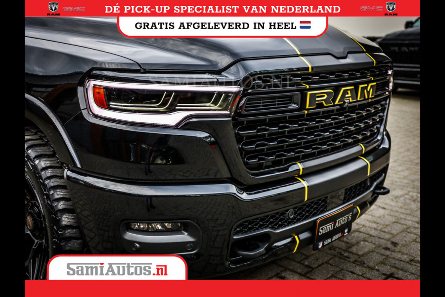 Dodge Ram 1500 LIMITED NIGHT HIGH OUTPUT | DE MEEST LUXUEUZE PICK UP | H.O 540PK 706 Nm 2025 | XB9 | MASSAGE | BOM VOL | CREW CAB | DUBBELE CABINE | GRIJSKENTEKEN | 5 PERSOONS | VOORRAAD NR 2337 - 7694