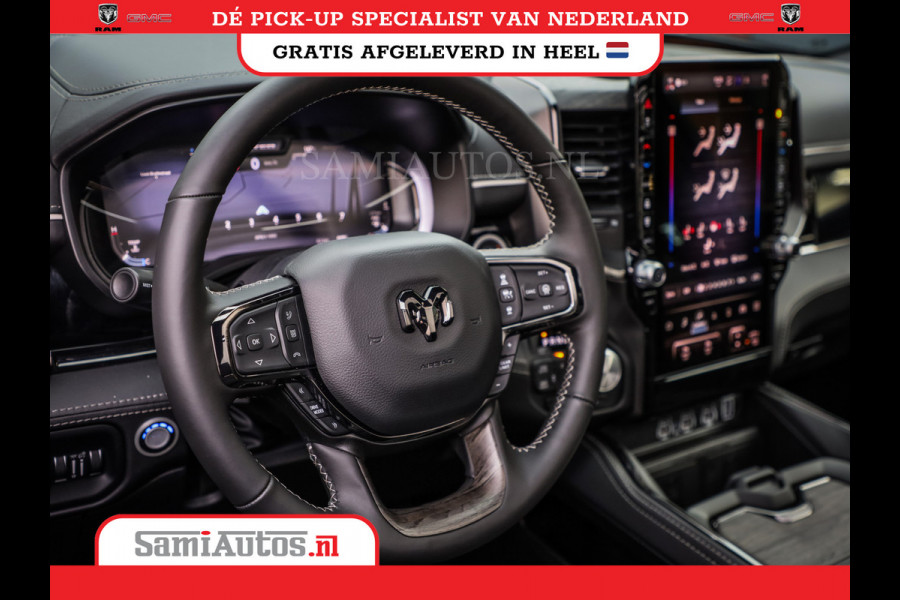 Dodge Ram 1500 LIMITED NIGHT HIGH OUTPUT | DE MEEST LUXUEUZE PICK UP | H.O 540PK 706 Nm 2025 | XB9 | MASSAGE | BOM VOL | CREW CAB | DUBBELE CABINE | GRIJSKENTEKEN | 5 PERSOONS | VOORRAAD NR 2337 - 7694