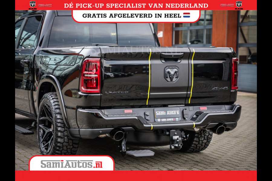 Dodge Ram 1500 LIMITED NIGHT HIGH OUTPUT | DE MEEST LUXUEUZE PICK UP | H.O 540PK 706 Nm 2025 | XB9 | MASSAGE | BOM VOL | CREW CAB | DUBBELE CABINE | GRIJSKENTEKEN | 5 PERSOONS | VOORRAAD NR 2337 - 7694