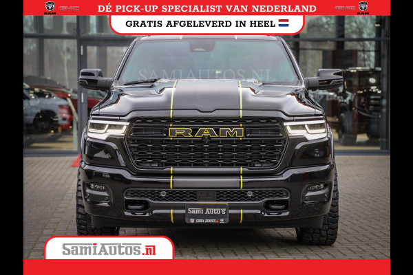 Dodge Ram 1500 LIMITED NIGHT HIGH OUTPUT | DE MEEST LUXUEUZE PICK UP | H.O 540PK 706 Nm 2025 | XB9 | MASSAGE | BOM VOL | CREW CAB | DUBBELE CABINE | GRIJSKENTEKEN | 5 PERSOONS | VOORRAAD NR 2337 - 7694
