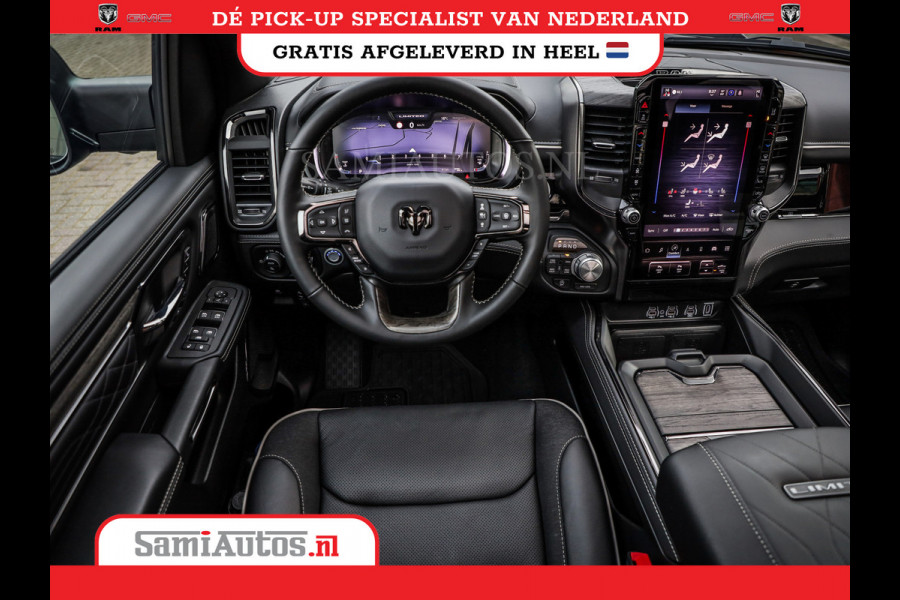Dodge Ram 1500 LIMITED NIGHT HIGH OUTPUT | DE MEEST LUXUEUZE PICK UP | H.O 540PK 706 Nm 2025 | XB9 | MASSAGE | BOM VOL | CREW CAB | DUBBELE CABINE | GRIJSKENTEKEN | 5 PERSOONS | VOORRAAD NR 2337 - 7694