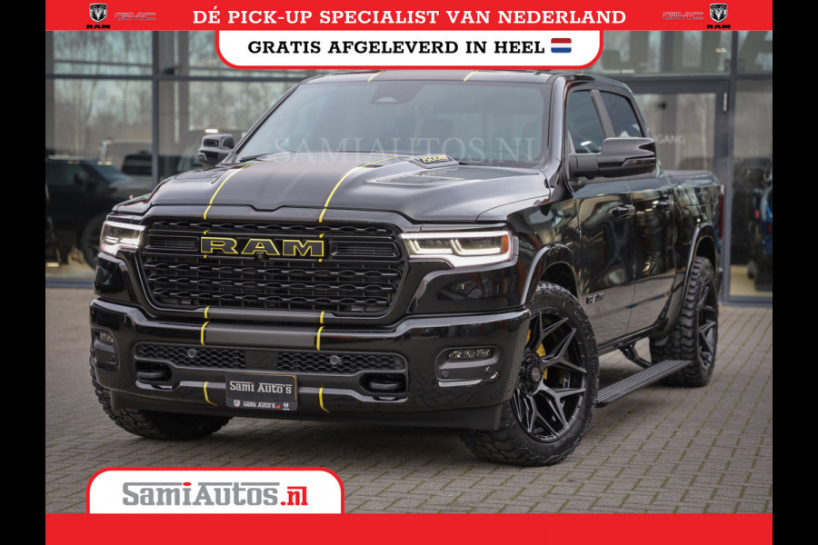 Dodge Ram 1500 LIMITED NIGHT HIGH OUTPUT | DE MEEST LUXUEUZE PICK UP | H.O 540PK 706 Nm 2025 | XB9 | MASSAGE | BOM VOL | CREW CAB | DUBBELE CABINE | GRIJSKENTEKEN | 5 PERSOONS | VOORRAAD NR 2337 - 7694