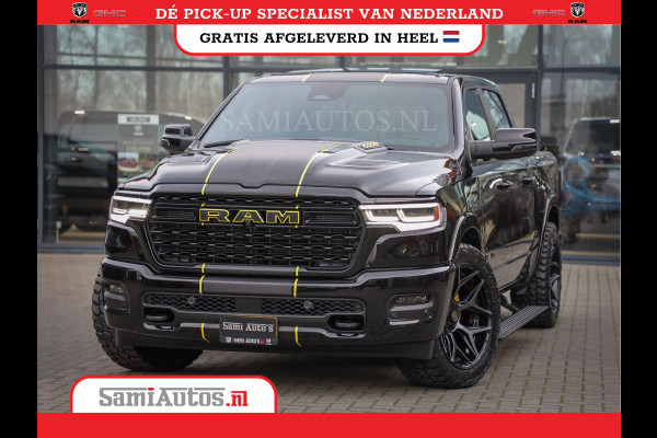 Dodge Ram 1500 LIMITED NIGHT HIGH OUTPUT | DE MEEST LUXUEUZE PICK UP | H.O 540PK 706 Nm 2025 | XB9 | MASSAGE | BOM VOL | CREW CAB | DUBBELE CABINE | GRIJSKENTEKEN | 5 PERSOONS | VOORRAAD NR 2337 - 7694