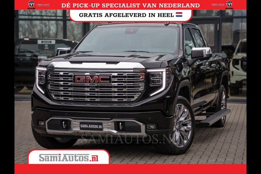 GMC Sierra Denali 6.2 V8 426PK | BLACK LEDER | HUD | ALLE OPTIES | HEAD-UP | LANE ASSIST | 360 CAMERA | VIRTUAL COCKPIT | DUBBELE CABINE | 5 PERSOONS | PICK UP | Voorraad Nr 420334