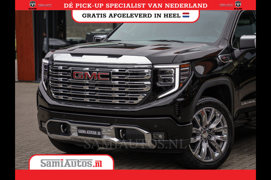 GMC Sierra Denali 6.2 V8 426PK | BLACK LEDER | HUD | ALLE OPTIES | HEAD-UP | LANE ASSIST | 360 CAMERA | VIRTUAL COCKPIT | DUBBELE CABINE | 5 PERSOONS | PICK UP | Voorraad Nr 420334