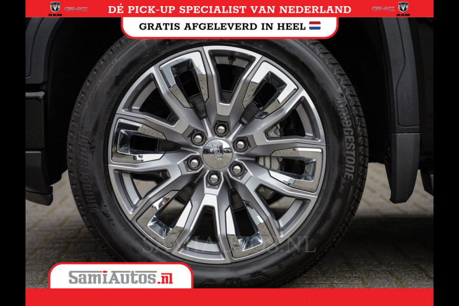 GMC Sierra Denali 6.2 V8 426PK | BLACK LEDER | HUD | ALLE OPTIES | HEAD-UP | LANE ASSIST | 360 CAMERA | VIRTUAL COCKPIT | DUBBELE CABINE | 5 PERSOONS | PICK UP | Voorraad Nr 420334