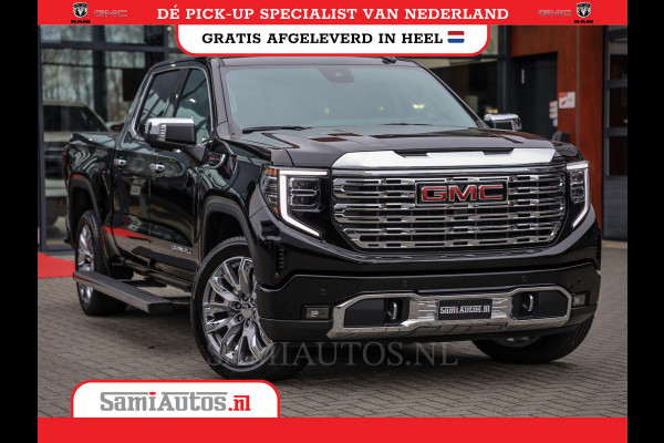 GMC Sierra Denali 6.2 V8 426PK | BLACK LEDER | HUD | ALLE OPTIES | HEAD-UP | LANE ASSIST | 360 CAMERA | VIRTUAL COCKPIT | DUBBELE CABINE | 5 PERSOONS | PICK UP | Voorraad Nr 420334