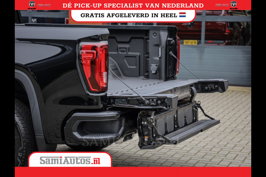 GMC Sierra Denali 6.2 V8 426PK | BLACK LEDER | HUD | ALLE OPTIES | HEAD-UP | LANE ASSIST | 360 CAMERA | VIRTUAL COCKPIT | DUBBELE CABINE | 5 PERSOONS | PICK UP | Voorraad Nr 420334