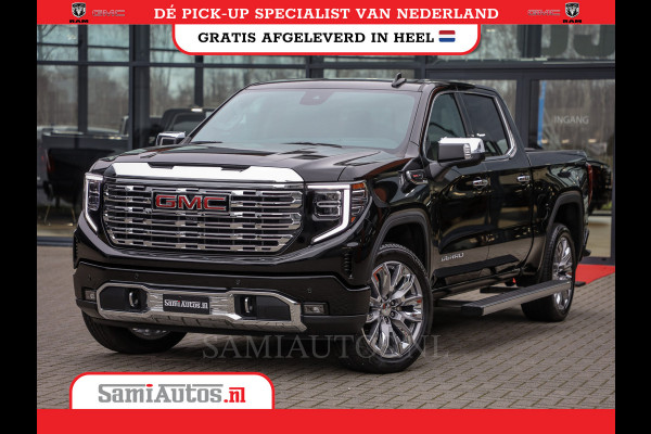 GMC Sierra Denali 6.2 V8 426PK | BLACK LEDER | HUD | ALLE OPTIES | HEAD-UP | LANE ASSIST | 360 CAMERA | VIRTUAL COCKPIT | DUBBELE CABINE | 5 PERSOONS | PICK UP | Voorraad Nr 420334