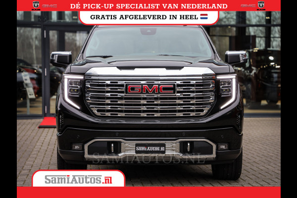 GMC Sierra Denali 6.2 V8 426PK | BLACK LEDER | HUD | ALLE OPTIES | HEAD-UP | LANE ASSIST | 360 CAMERA | VIRTUAL COCKPIT | DUBBELE CABINE | 5 PERSOONS | PICK UP | Voorraad Nr 420334