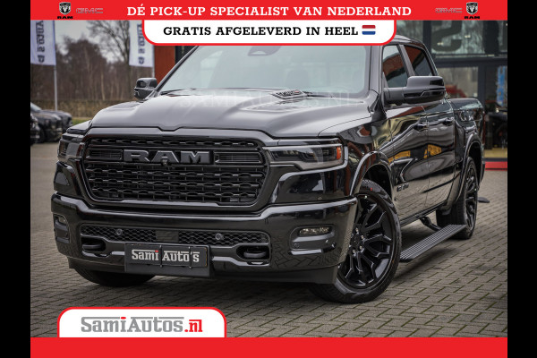 Dodge Ram 1500 LIMITED DE MEEST LUXUEUZE PICK UP HIGH OUTPUT H.O 540PK 706 Nm 2025 | XB9 | MASSAGE | BOM VOL | CREW CAB | DUBBELE CABINE | GRIJSKENTEKEN | VOORRAAD NR 2300 - 7689