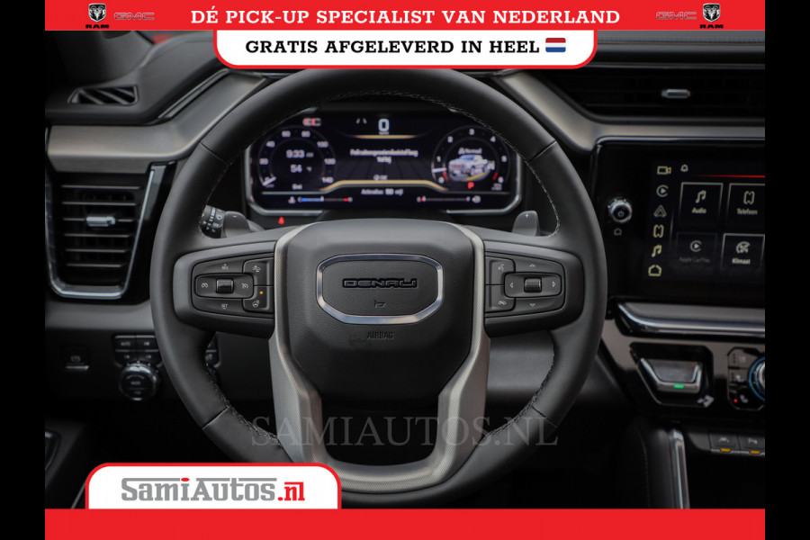 GMC Sierra Denali 6.2 V8 | HUD | 360CAMERA | HEAD-UP | APPLE CARPLAY | VIRTUAL COCKPIT |  BLACK LEDER | | FULL OPTION | DUBBELE CABINE | 5 PERSOONS | PICK UP | VOORRAAD NR 431569