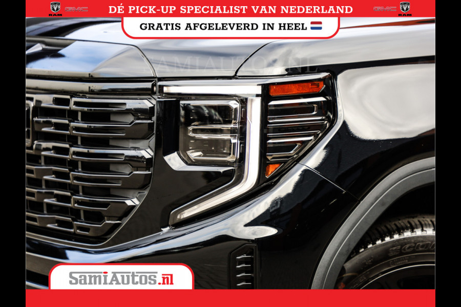 GMC Sierra Denali 6.2 V8 | HUD | 360CAMERA | HEAD-UP | APPLE CARPLAY | VIRTUAL COCKPIT |  BLACK LEDER | | FULL OPTION | DUBBELE CABINE | 5 PERSOONS | PICK UP | VOORRAAD NR 431569