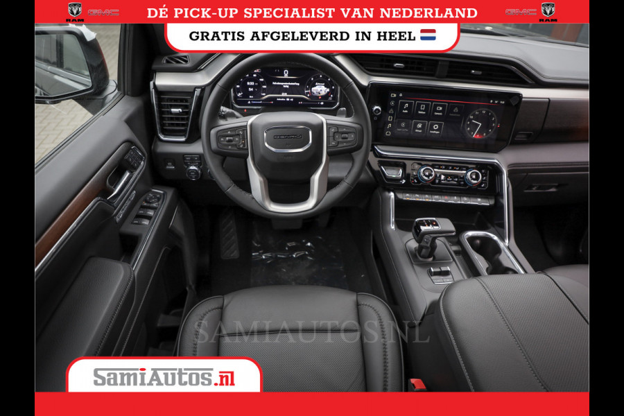 GMC Sierra Denali 6.2 V8 | HUD | 360CAMERA | HEAD-UP | APPLE CARPLAY | VIRTUAL COCKPIT |  BLACK LEDER | | FULL OPTION | DUBBELE CABINE | 5 PERSOONS | PICK UP | VOORRAAD NR 431569