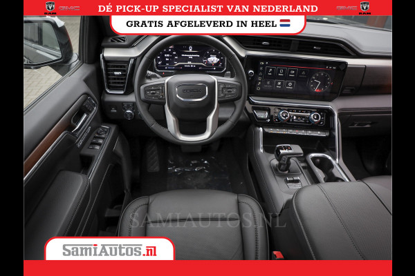 GMC Sierra Denali 6.2 V8 | HUD | 360CAMERA | HEAD-UP | APPLE CARPLAY | VIRTUAL COCKPIT |  BLACK LEDER | | FULL OPTION | DUBBELE CABINE | 5 PERSOONS | PICK UP | VOORRAAD NR 431569