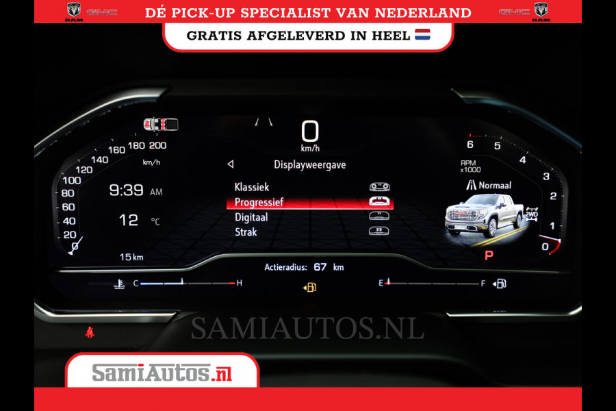GMC Sierra Denali 6.2 V8 | HUD | 360CAMERA | HEAD-UP | APPLE CARPLAY | VIRTUAL COCKPIT |  BLACK LEDER | | FULL OPTION | DUBBELE CABINE | 5 PERSOONS | PICK UP | VOORRAAD NR 431569