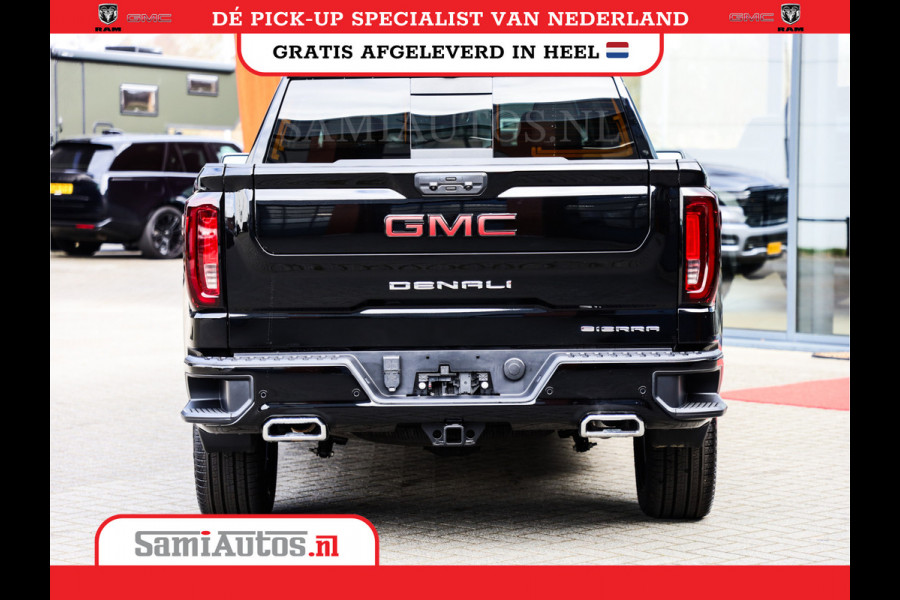 GMC Sierra Denali 6.2 V8 | HUD | 360CAMERA | HEAD-UP | APPLE CARPLAY | VIRTUAL COCKPIT |  BLACK LEDER | | FULL OPTION | DUBBELE CABINE | 5 PERSOONS | PICK UP | VOORRAAD NR 431569