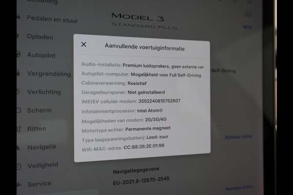 Tesla Model 3 SR+60kWh 325PK 19" AutoPilot Leer PanoDak Adaptive cruise Camera's Elektr.-Stuur+Stoelen+Spiegels+Geheugen+Easy-Entry+Verwarmde  Navi full map LED-a+v ACC Dual-ECC DAB Voorverwarmen interieur via App Keyless via Telefoonsleutel One-Pedal-Drive Orig. nlse auto tot 11kw laden thuis ! Snelladen Garantie Accu tot  10-12-2027 max 160.000km 1584kg licht!
