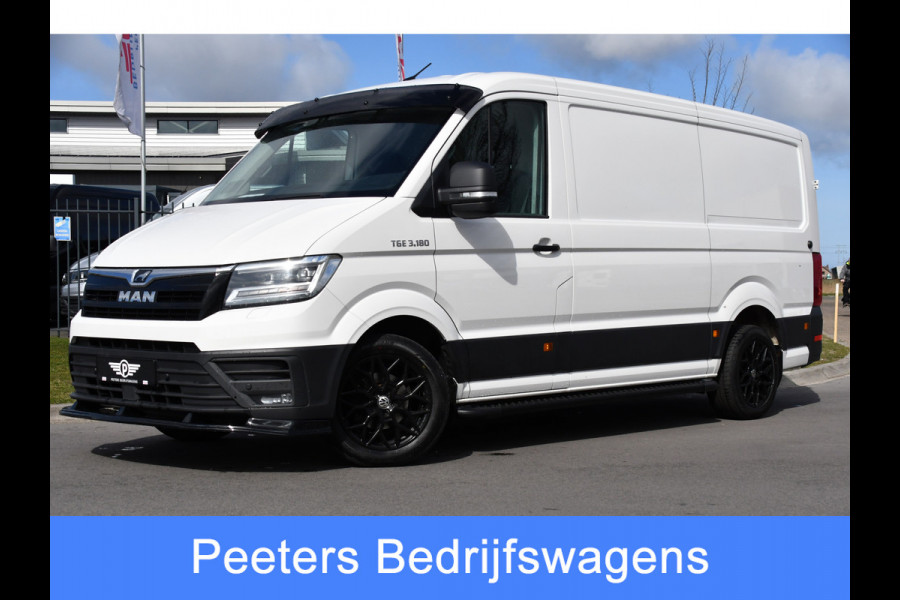 MAN TGE 35 2.0 L3H2 Black & White Edition Adaptieve Cruise, Camera, Carplay, 177PK, LED, Sensoren, Trekhaak, Stoelverwarming, UNIEK!