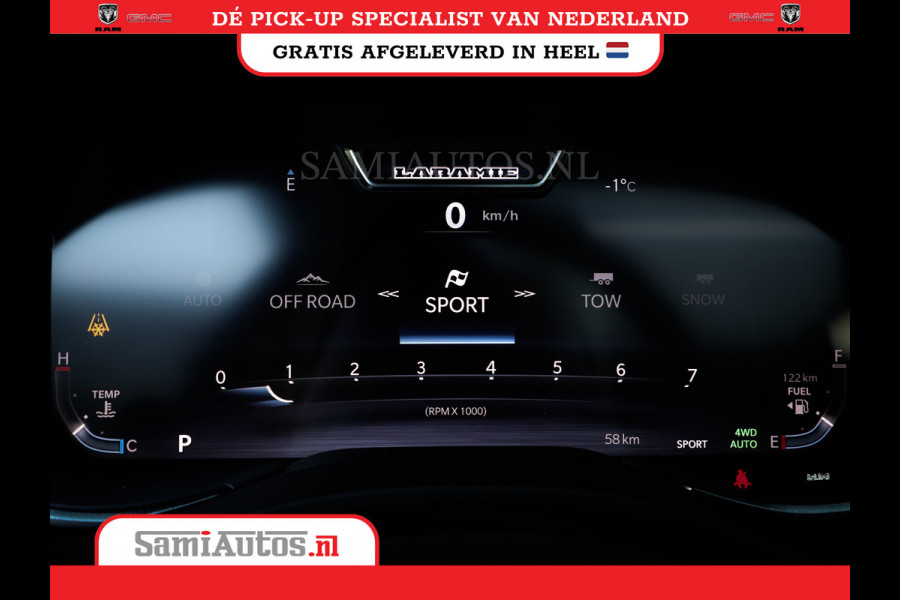 Dodge Ram 420PK 636 Nm | 14,4 SCHERM + 10.2 INCH PASSENGER SCREEN | PRIJS MET LPG EN COVER EN GARANTIE | DUBBELE CABINE | PICK UP | 5 PERSOONS | DC | GRIJSKENTEKEN | VOORAAD 2223 - 5047