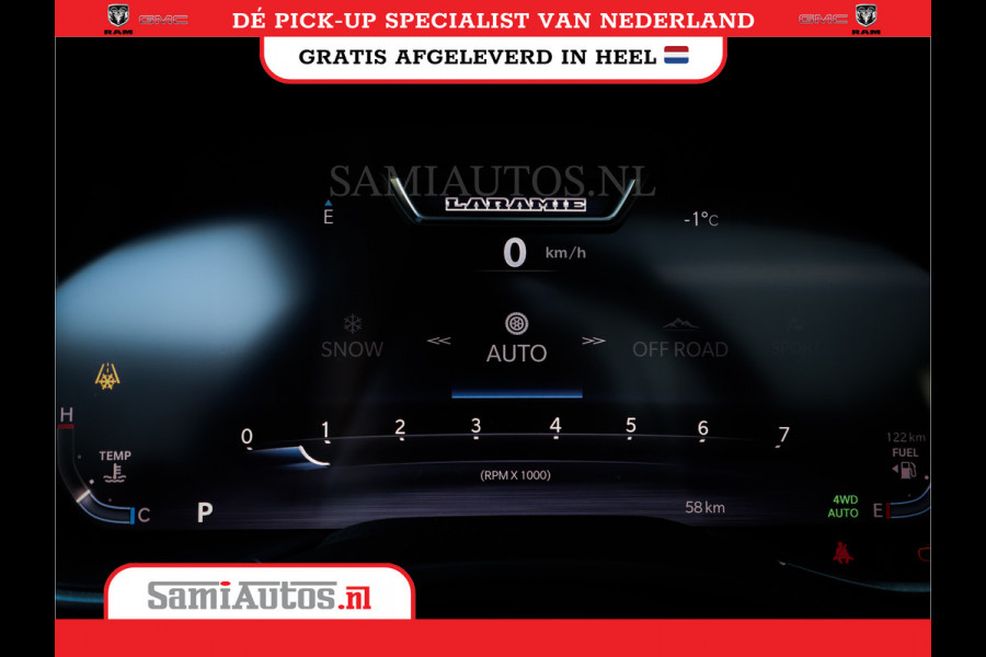 Dodge Ram 420PK 636 Nm | 14,4 SCHERM + 10.2 INCH PASSENGER SCREEN | PRIJS MET LPG EN COVER EN GARANTIE | DUBBELE CABINE | PICK UP | 5 PERSOONS | DC | GRIJSKENTEKEN | VOORAAD 2223 - 5047