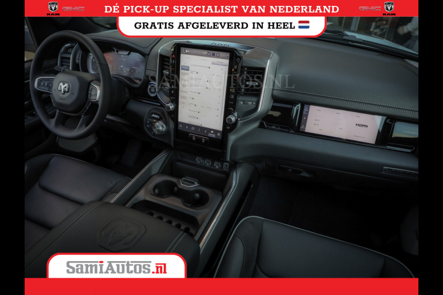 Dodge Ram 420PK 636 Nm | 14,4 SCHERM + 10.2 INCH PASSENGER SCREEN | PRIJS MET LPG EN COVER EN GARANTIE | DUBBELE CABINE | PICK UP | 5 PERSOONS | DC | GRIJSKENTEKEN | VOORAAD 2223 - 5047