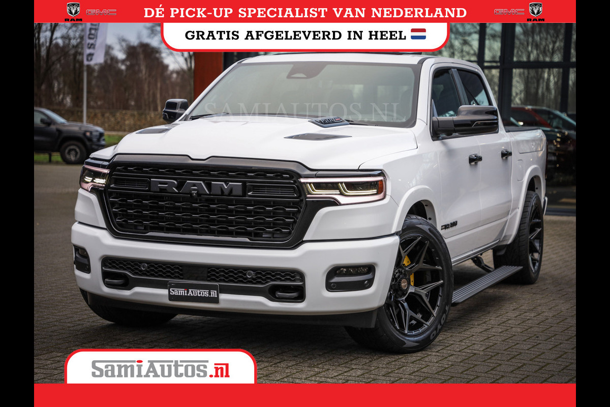 Dodge Ram 1500 LIMITED NIGHT H.O 540PK 706 Nm | XB9 | MASSAGE | BOM VOL | PW7 WHITE | CREW CAB | DUBBELE CABINE | GRIJSKENTEKEN | VOORRAAD NR 2336 - 7700 Dodge Ram 1500 LIMITED NIGHT H.O 540PK 706 Nm | XB9 | MASSAGE | BOM VOL | PW7 WHITE | CREW CAB | DUBBELE CABINE | GRIJSKENTEKEN | VOORRAAD NR 2336 - 7700