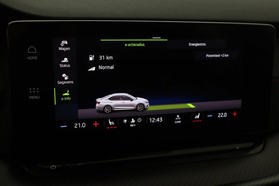Škoda Octavia 1.4 TSI RS PHEV | Head-Up | Leder/Alcantara | Stoel & stuurverwarming | Carplay | Sfeerverlichting | Massage | Memory | Adaptive cruise