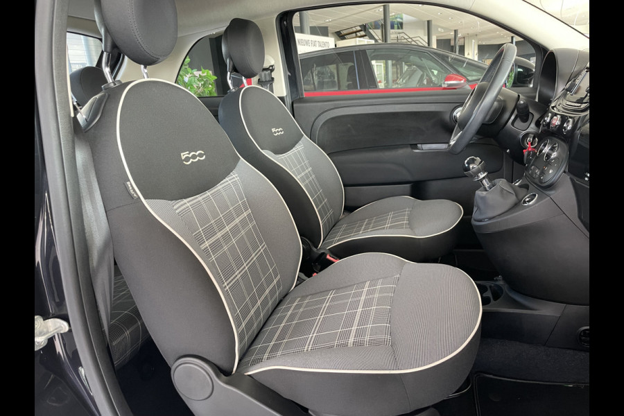 Fiat 500 1.2 Lounge Cruise control - Licht metalen velgen - Navigatie - Panoramadak - Parkeersensoren achter - regensensor - mistlampen - lederen stuurwiel