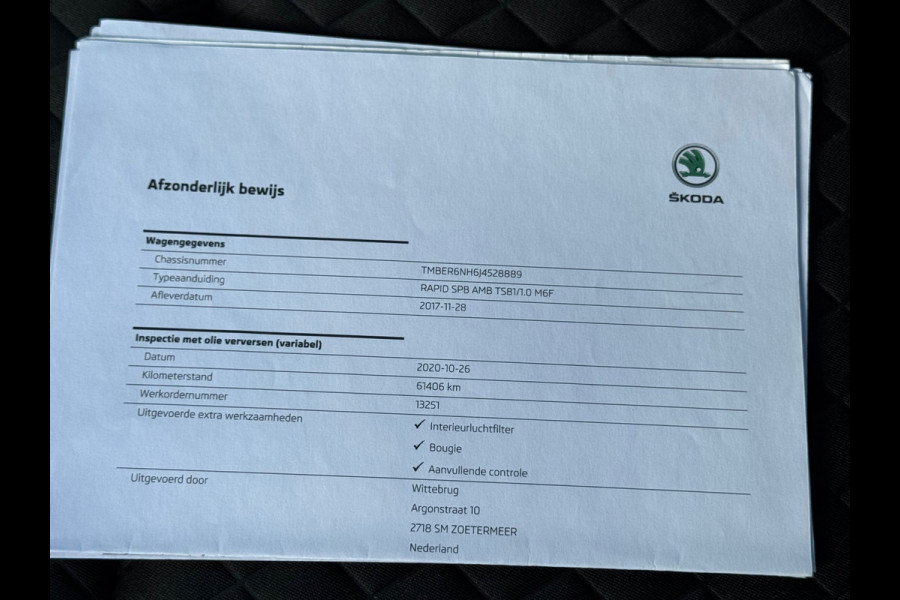 Škoda Rapid Spaceback 1.0 TSI * Cruise * Navi * Clima * Stoelverw * Lichtmetaal *