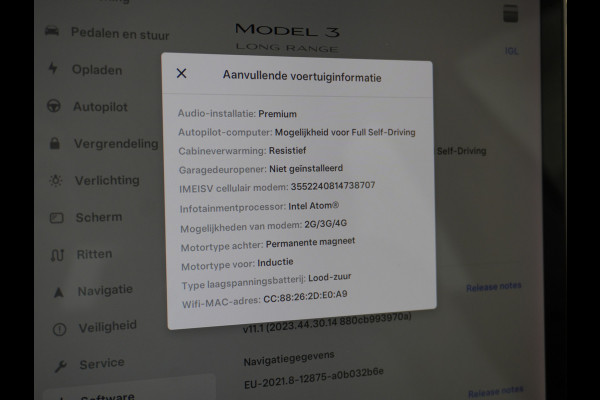Tesla Model 3 Long Range AWD 75kWh IVOOR 463PK 18" FSD-Full Self Driving Computer Premium Audio 4wd AutoPilot Panoramadak Camera's Leer Adapti Ecc Dual-Motor Keyless Stoel+Achterbank verwarming Electr.Stoelen+Memory+Easy-Entry WiFi Origineel Nederlandse auto Grootste accu Tot 16,5kwh thuis laden. Accu/Motor Garantie tot 27-12-2027 max 192.000km