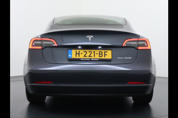 Tesla Model 3 Long Range AWD 75kWh IVOOR 463PK 18" FSD-Full Self Driving Computer Premium Audio 4wd AutoPilot Panoramadak Camera's Leer Adapti Ecc Dual-Motor Keyless Stoel+Achterbank verwarming Electr.Stoelen+Memory+Easy-Entry WiFi Origineel Nederlandse auto Grootste accu Tot 16,5kwh thuis laden. Accu/Motor Garantie tot 27-12-2027 max 192.000km