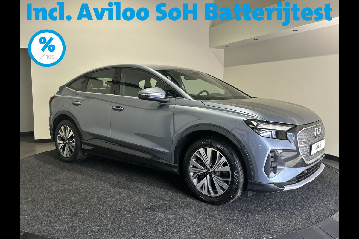 Audi Q4 Sportback e-tron 40 Advanced edition 77 kWh | Navigatie | Sportstoelen | Verwarmde voorstoelen | Parkeersensor achter Soh (batterijcheck) 100 % Audi Q4 Sportback e-tron 40 Advanced edition 77 kWh | Navigatie | Sportstoelen | Verwarmde voorstoelen | Parkeersensor achter Soh (batterijcheck) 100 %