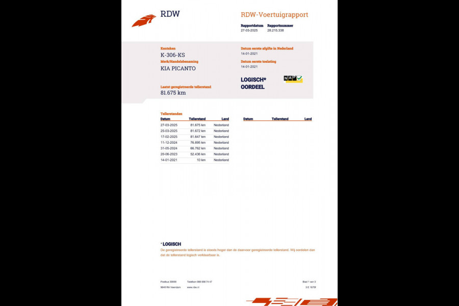 Kia Picanto 1.0 DPi 67pk ComfortLine 5p NL-Auto NAP Airco Cruise CPV El. Ramen 1e eigenaar