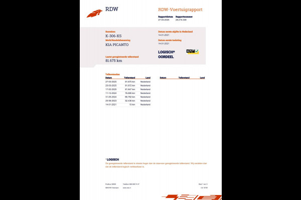 Kia Picanto 1.0 DPi 67pk ComfortLine 5p NL-Auto NAP Airco Cruise CPV El. Ramen 1e eigenaar
