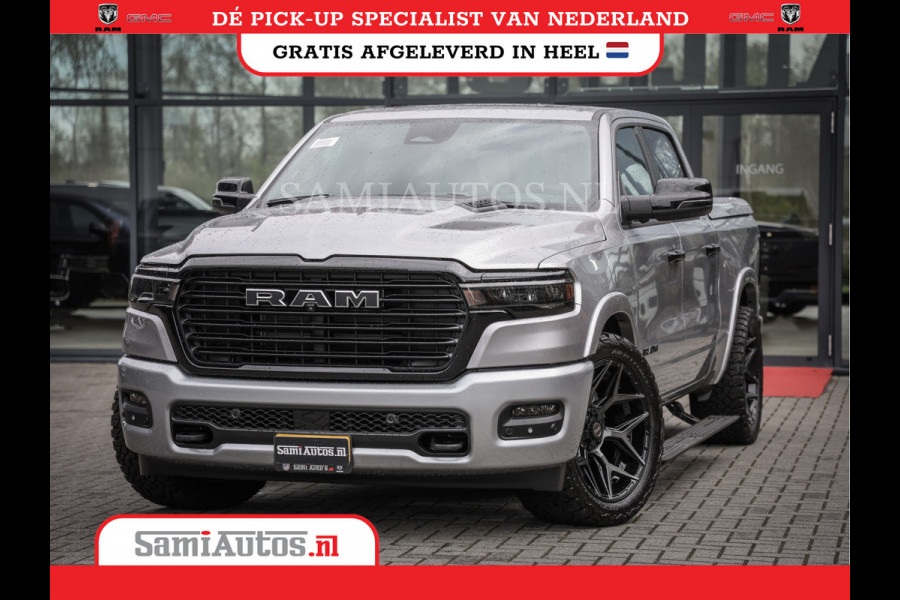Dodge Ram PREMIUM EDITION | BOM VOL + 14.4 INCH SCHERM | LUCHTVERING | HUD | HURRICANE 420PK 636 Nm | PRIJS MET LPG EN COVER EN GARANTIE | DUBBELE CABINE | PICK UP | 5 PERSOONS | DC | GRIJSKENTEKEN | VOORRAAD NR 2215 - 4984