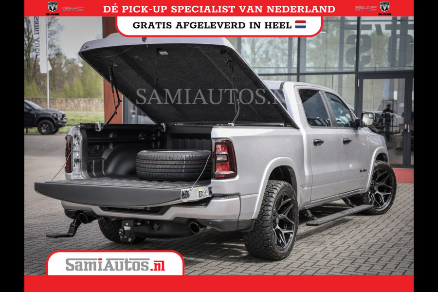 Dodge Ram PREMIUM EDITION | BOM VOL + 14.4 INCH SCHERM | LUCHTVERING | HUD | HURRICANE 420PK 636 Nm | PRIJS MET LPG EN COVER EN GARANTIE | DUBBELE CABINE | PICK UP | 5 PERSOONS | DC | GRIJSKENTEKEN | VOORRAAD NR 2215 - 4984